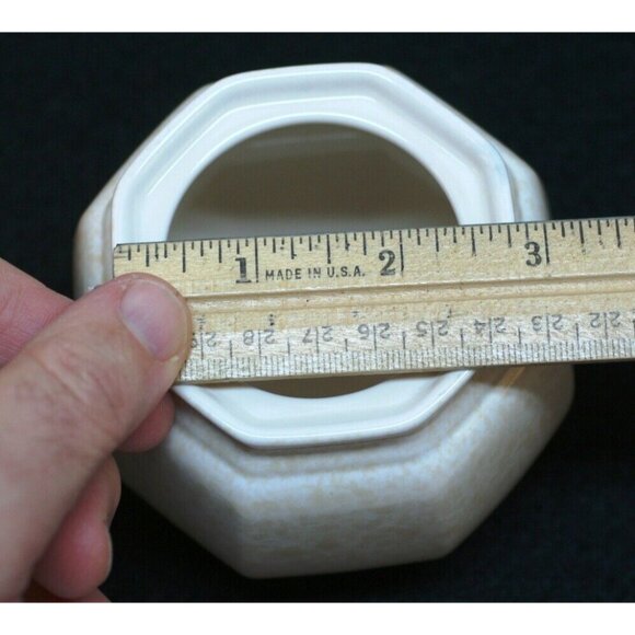 Mikasa Avante Ivory Fe 900 Sugar Bowl w Lid & Creamer Tan Octagon VTG 80s EUC - Picture 5 of 12